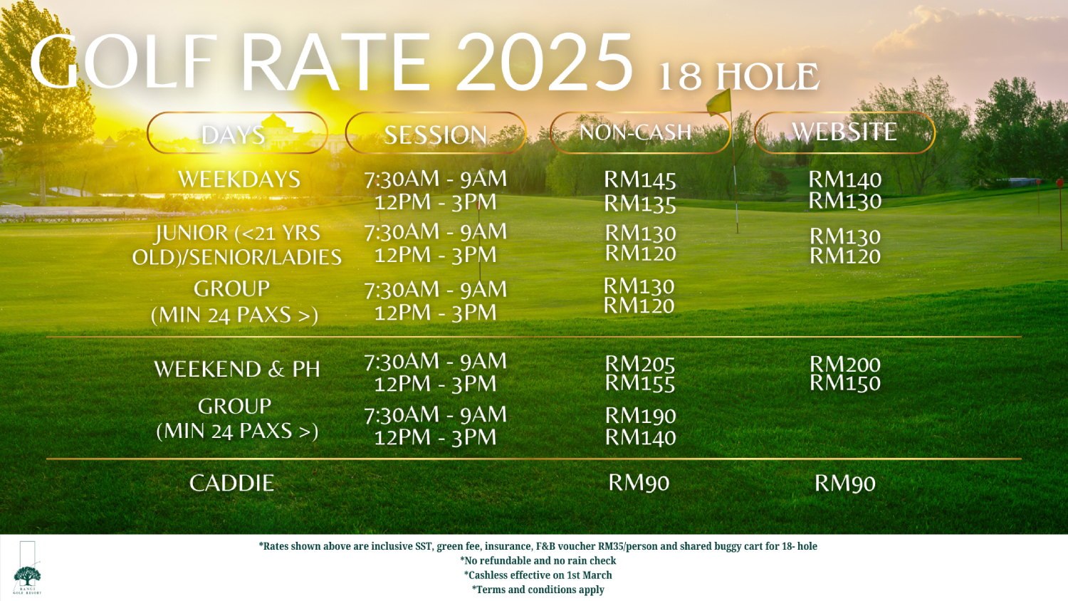 Website Golf Rate 2025